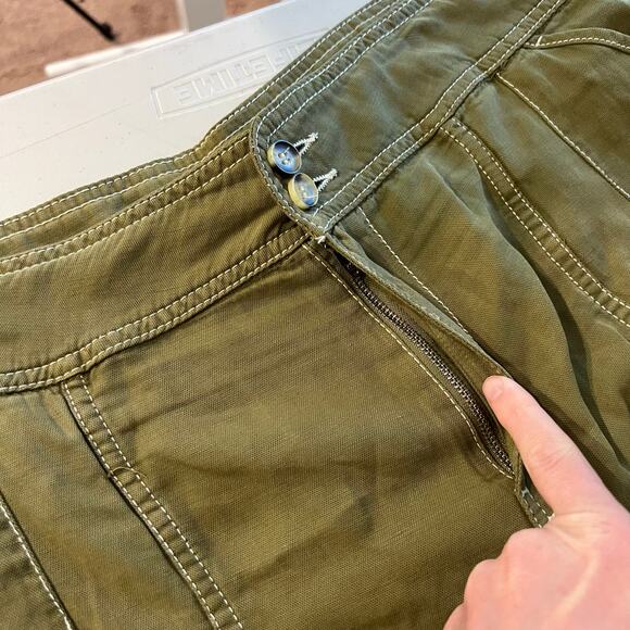 Anthropologie Green Linen Jackson Tapered Utility Pants Size 14 - Picture 6 of 16